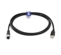 Eonvic Industrial M12 5 Pin A Code Female to USB 2.0 Male Data Connection Cable High Flex Shielded Moulded IP67 Waterproof Cable 1M