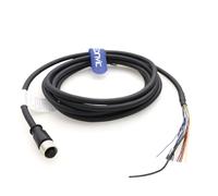 Eonvic M12 Cable 17 Pin Female A Code Waterproof Sensor Cable Aviation Plug Shielded Injection Moulding Industrial Electrical PVC 20m