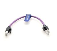 Eonvic RJ45 to RJ45 Male Cat6 26AWG High Flex Industrial Ethernet Cable Multi-Angle Gigabit 8 Core Cable for Industrial Switches Cameras PoE Devices Purple Cable 30cm
