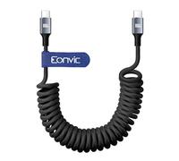 Eonvic USB Type C to USB C 20Gbps Data 100W PD Fast Charging Cable for iPhone 15 Pro Max Plus iPad Pro MacBookAir15 Huawei MateBook MagicBook Surface Pro7/5 (Black, Coiled 40cm)
