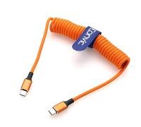 Eonvic USB Type C to USB C Data 100W PD Fast Charging Cable for iPhone 15 Pro Max Plus iPad Pro MacBookAir15 Huawei MateBook MagicBook Surface Pro7/5 (Orange, Coiled 40cm)