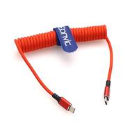 Eonvic USB Type C to USB C Data 100W PD Fast Charging Cable for iPhone 15 Pro Max Plus iPad Pro MacBookAir15 Huawei MateBook MagicBook Surface Pro7/5 (Red, Coiled 40cm)