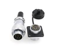 Eonvic WEIPU WS20 9 Pin Aviation Waterproof Connector IP67 Metal Male Plug Female Square Socket Threaded Panel Mount Cable Connector