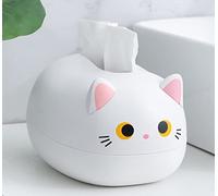 EONXNGAGY Cute Cat Tissue Box Dispenser Storage Tissue Holder with Toothpick Box (White)