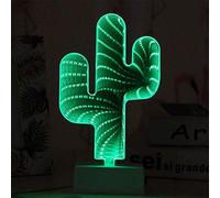 EONYUANGUO LED Night Lamp,Tunnel Light 3D Infinity Mirror Light Cute Heart Wall Decor Lights for Christmas Party Room Wedding Decor (Cactus)