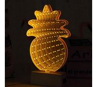 EONYUANGUO LED Night Lamp,Tunnel Light 3D Infinity Mirror Light Cute Heart Wall Decor Lights for Christmas Party Room Wedding Decor (Pineapple)