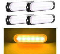 EONYUANGUO LED Warning Flashing Light, 4Pack 6LED Car Strobe Lights 12V/24V Emergency Flashing Beacon Lamp Police Light for Truck, Off Road Vehicle, ATVs,Motorcycles (Amber)