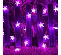 EONYUANGUO Solar Star String Lights Garden, 6.5m 30 LED Star Fairy Lights Outdoor Solar Star String Light Waterproof with 8 Modes Decorative Light for Party Christmas (Purple)