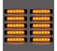 EONYUANGUO Truck Side Marker Indicators, 10pcs LED Truck Side Lights 6 SMD LED Side Marker Indicator Light Front Rear Side Light Position Lamps 12V for Auto (Yellow)