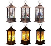 EONYUM Christmas Decorations, 3PCS Christmas Decorations Lights Vintage Xmas Candle with LED Tea Light Santa Claus Elk Snowman Pattern Lights Fireless Candles Lamp for Christmas Party Decor