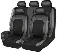 Eoobyzn Car Seat Covers for Dacia Duster Prestige, Leather Seats Front Rear Protectors Full Protection Set Breathable Comfortable Non Slip Dirt-Resistant Interior Accessories,D/Black-Grey