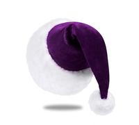 Eoocan Santa Hat for Adults, Unisex Velvet Comfort Xmas Hats Extra Thicken Plush for Christmas New Year Festive Holiday Party