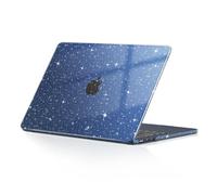 EooCoo Compatible for MacBook Air 13 inch Case M4 M3 M2 2025 2024 2022 Release, A3240 A3113 A2681 with Touch ID, Transparent Plastic Hard Shell Cover Mac 13.6 - Glitter Crystal Midnight
