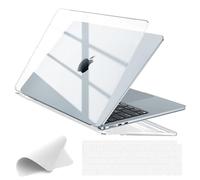 EooCoo Compatible with MacBook Air 13 inch Case M4 A3240 M3 A3113 M2 A2681, 2025 2024 2022 with Touch ID, Mac 13.6 Anti-scratch Plastic Hard Shell + Keyboard Cover + Polishing Cloth - Crystal Clear