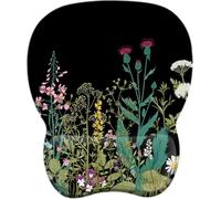 EooCoo Ergonomic Mouse Mat Wrist Support, Gaming Mouse Pad, Mousepad with Memory Foam Rest & Non-Slip Base, Ultra Thin Wear Resistant Mousemat Home & Office Desk Accessories for PC Laptop, Black Weeds