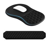 EooCoo Keyboard Wrist Rest and Mouse Pad Wrist Support Set with Massage Design, Ergonomic Mouse Mat, Pain Relief Mousepad & Non-Slip PU Base, for Various Mice, Home, Office, Gaming Accessories