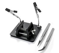 EOOKU Mini Vise with Helping Hands & Reverse Tweezers for Model Building | Adjustable Clamping, Helping Hands, Reverse Tweezers, Protective Jaw Pads, Model Kits, Gunpla, Jewelry Making, Repair