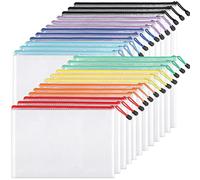 EOOUT 24pcs Mesh Zipper Pouch Zipper Bags, Puzzle Bag for Organizing Storage, Letter Size, A4 Size, Zipper File Bags for School, Board Games and Office Supplies