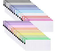 EOOUT 72pcs Small Mesh Zipper Pouch, Bulk Mesh Zipper Bags, 16 Colors, 9.5×4.5 Inches, for Bills, Cash, Cosmetics, Travel Storage, School and Office Supplies Organization