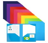 EOOUT Heavy Duty 4 Pocket Folder, 32pcs Letter Size, Classic Style, Plastic Material, 8 Assorted Colors