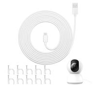 Eophmi 10m Usb C Cable, 66w Fast Charging Usb C Charging Cable For Security Cameras with Clip for Easy Installation, Extra Long Extension Cables 10m for Mi Camera 2K Security,Ring Pan-Tilt Camera