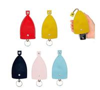 Eophmi 5pcs Key Pouch,Handmade Large Capacity Leather Key Bag,Men Ladies Cars Key Covers,Key Bag Are Divided Into Red, Yellow, Pink, Blue And Black,For Car Key Protector