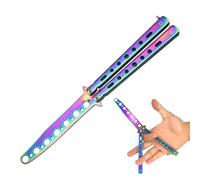 Eophmi Butterfly Knife Trainer,1 Pcs Balisong Trainer,Blade Free Metal Butterfly Knife,Color Folding Practice Butterfly Knifes,Suitable for Beginners to Practice Flipping Skills Training