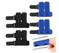 Eophmi Finger Splint 4pcs Trigger Finger Splint Built in 2 Aluminum Bar Support Fingers Splints for Broken Fingers Immobilization Straightening & Arthritis Pain Relieve(Black Blue)
