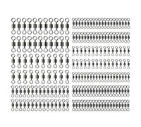 Eophmi Fishing Swivels and Clips,200PCS Barrel Fishing Swivels 4# 6# 8# 10# 12# 14#,Swivel Fishings Tackle Rolling Swivel for Sea&Competitive Avoid Fishings Line Entanglement