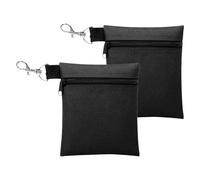 Eophmi Golf Tee Bag Pouch, Black Zipper Storage Bag with 360° Rotatable Hook, Golf Accessories Organiser