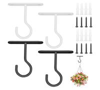 Eophmi Hanging Basket Hooks,4PCS Ceiling Hooks Heavy Duty,Hook for Hangings Plants,Includes 16 Accessories,Wall Mount Plant Hooks & Hangers for Bird Feeders