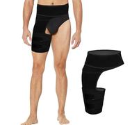 Eophmi Hip Brace Hip Support for Women and Men Thigh Support for Groin Strains Sciatica Hips Thighs and Hamstrings Pain Relief (Black)