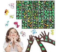 EOPUOZS Children's Tattoo, 20 Sheets, Luminous Children's Tattoos, Temporary Stickers, 4 Series Mixed Patterns Tattoo Stickers, for Children's Gifts for Boys and Girls (Luminous)