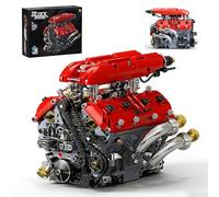 EOQIFJM V8 Engine Model Kit That Runs,V8 Engine Building Block Sets for Adults & Kids 8-14+,Build Your Own Visible STEM Car Engine with Motors,Physical Science Educational Toy for Kids Boys(1370 PCS)