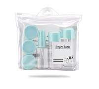 EOREA 8-Piece TSA Travel Bottle Set - Leak-Proof Dispenser Containers for Shampoo, Body Wash, Hand Lotion, & Facial Cleanser, Transparent Travel Kit for Toiletries & Cosmetics, Green