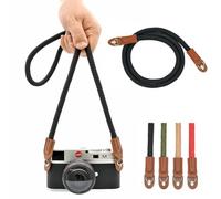 Eorefo Camera Rope Strap - 100cm Soft Cotton Camera Neck Shoulder Belt for Mirrorless and DSLR. (Black)