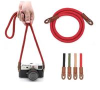 Eorefo Vintage Camera Rope Strap - 100cm Soft Cotton - Neck Shoulder Belt for Mirrorless & DSLR. (Red)
