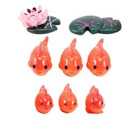 Eorleya 8pc/lot Red Fish miniature figures decorative mini fairy garden animals Moss micro-landscape ornaments resin baby toy