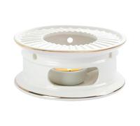 Eorleya Teapot Warmer, Ceramic Tea Warmer with Tealight Holder, Teapot Heater for Heating Coffee, Milk, Tea Light Heater Easy Install Easy to Use