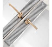 eormoe 30 inch Kitchen Faucet Absorbent Mat - Diatomaceous Earth Splash Guard for Sink Faucet, Aesthetic Water Absorbing Stone Tray in The Modern Home(Grey, 30" x 3.9")