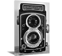 Eorntdy Canvas Wall Art Black And White Retro Camera Canvas Print Artwork Modern Wall Art Paintings Framed Ready to Hang for Living Room Dinning Room Bedroom Bathroom Home Decor 08x12inch