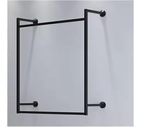 EORNYHQMY Industrial Wall Mounted Garment Rack,Detachable Clothes Rail,Multipurpose Display Hanging Rod,for Clothing Store (Black 80x100 cm)