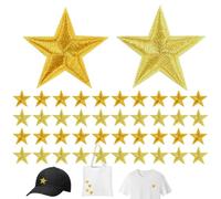 EORPAVU Iron On Stickers, 40 Pieces Star Iron On Patches Embroidered Sewn Textile Patches for Clothes Clothes Hats Jeans Jackets Backpacks DIY Accessories (Yellow)