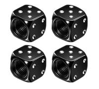 EORPAVU Valve Caps, 4 Pieces Valve Caps Metal Cube Valve Caps Cube Style Heavy Duty Tyre Valve Caps for Cars Trucks Motorcycles Bicycles (Black)
