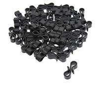 EORTA 100 pcs Mini S Hooks Plastic Hanging Hooks Clothes/Towels Hanger Party Light Clips for Dolls, Holiday Ornaments, Decorative Tags, T-Shirts, Bags, Plants, 1.1 Inch, Black