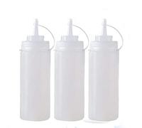 EORTA 3 Pack Plastic Squeezable Bottles with Tip Caps Squirt Condiment Containers, 32 Ounces Dispensers for Ketchup Mustard Sauce Olive Tomato Salad, Home Kitchen Restaurant BBQ, White