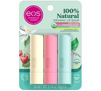 eos 100% Natural & Organic Lip Balm Trio - Vanilla Bean, Sweet Mint and Strawberry Sorbet, Made for Sensitive Skin, Lip Care Products 4g, Pack of 3