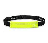 EOS Elite UltraFit Running Belt - Lightweight Running Belt (Yellow) | Waterproof Phone Pocket, Adjustable Waist Belt, 4 Gel Loops & Key Pocket, Reflective Running, One-Size Fit