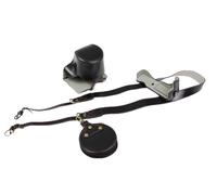 Eos M6 Mark II Camera Case, Zakao PU Fullbody Bottom Opening Version Protective Leather Camera Case Bag for Canon Eos M6 Mark II 15-45mm Lens with Shoulder Strap and Mini Bag (Black)