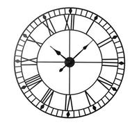 Eos - Skeleton Wall Clock With Roman Numerals - 100X100 - (Black)